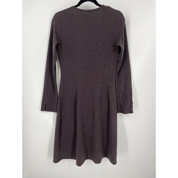 Horny Toad Womens Tomboy Wrap Knit Dress Size M Brown Pocket Long Sleeve Toad&Co - Picture 2 of 10